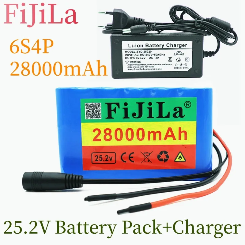

6s4p 24V 32Ah 18650 Battery Lithium Battery 25.2v 32000mAh Electric Bicycle Moped /Electric/Li ion Battery Pack with charger