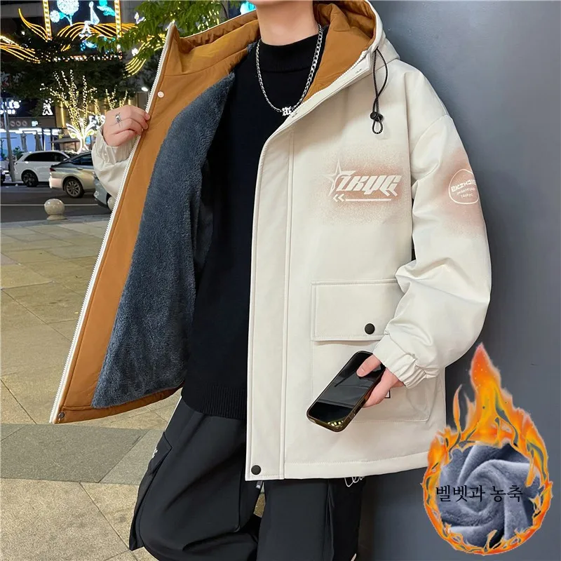 Мужской пуховик 2024 новый модный бренд утолщенная хлопковая подкладка на