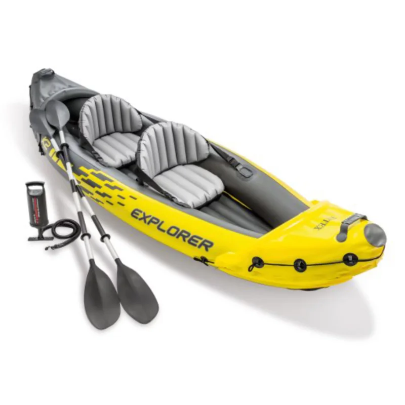 

OUZEY Explorer K2 Inflatable Kayak with Oars and Hand Pump Kayak Suit
