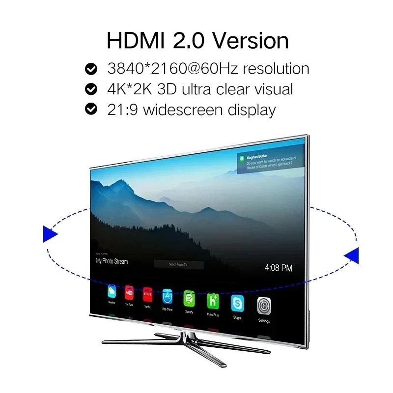 Оптический волоконный кабель 18 Гбит/с высокоскоростной HDR AOC HDMI 2 0