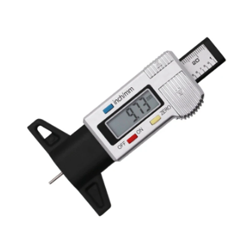 1 шт. цифровой измеритель глубины протектора шин серебристый 0-25 мм/1 дюйм