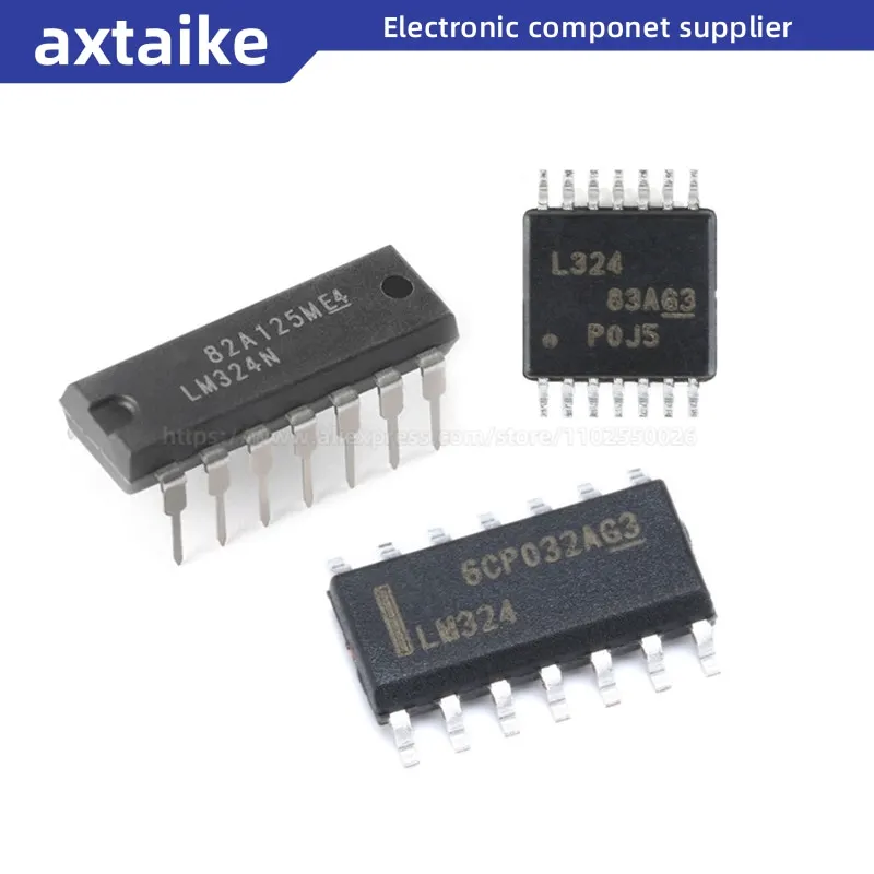 

10PCS LM324 LM324N LM324AN DIP-14 LM324DR LM324ADR LMV324AIDR SOIC14 LM324PWR LM324APWR LMV324IPWR TSSOP Operational Amplifiers