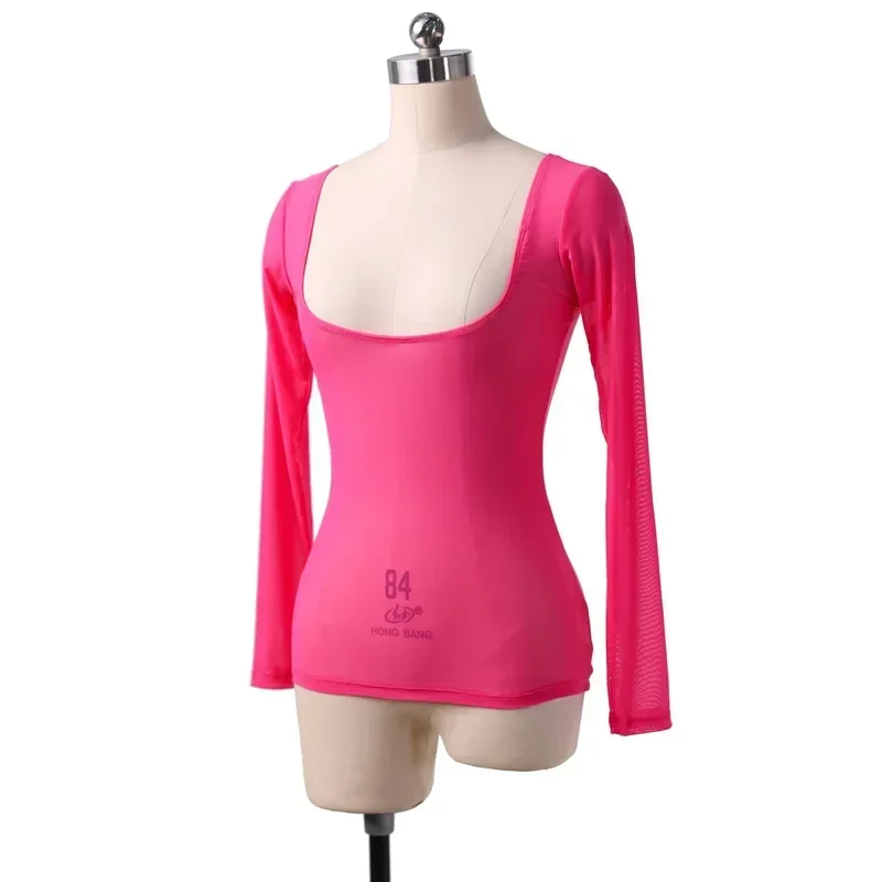 Женский прозрачный сетчатый кроп-топ с длинным рукавом блузка обтягивающая