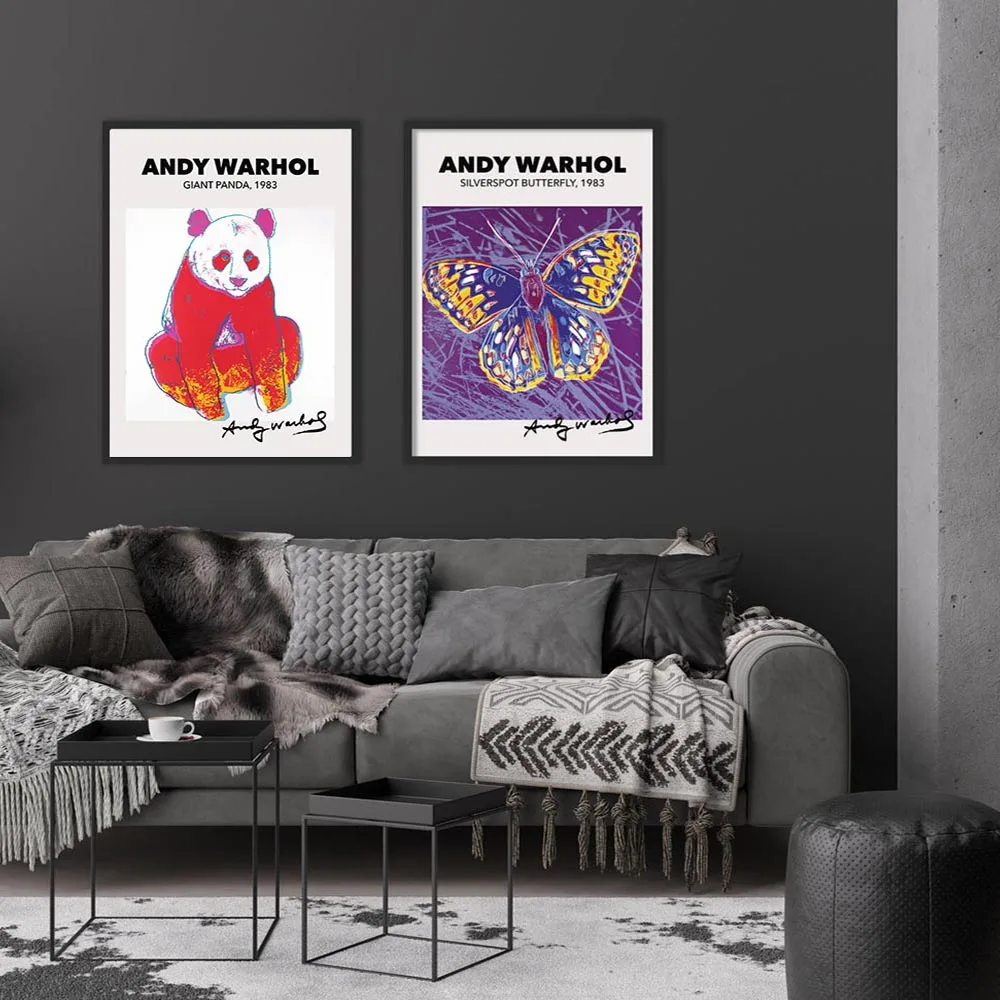 Настенная картина с животными Энди Уорхол живопись на холсте постер пандой и