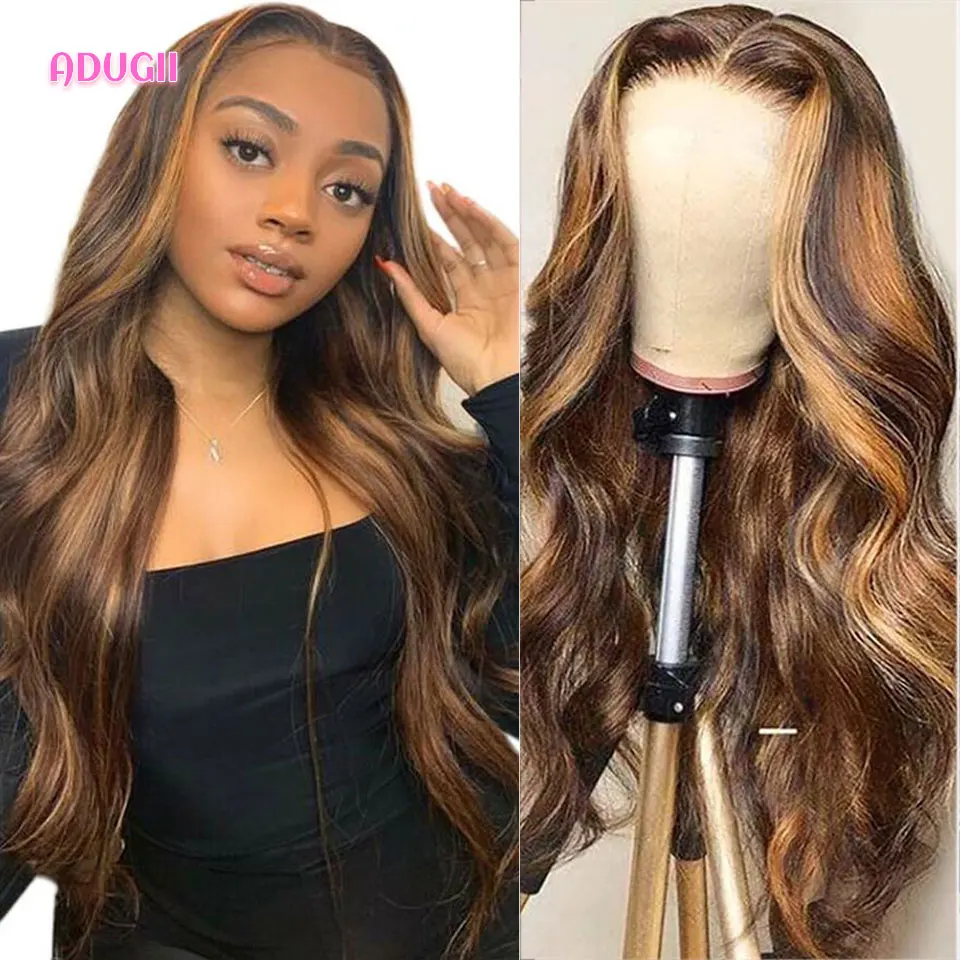 Highlight Wig Human Hair Ombre Lace Front Wigs Body Wave Lace Front Wig For Black Women Honey Blonde Straight Lace Wigs
