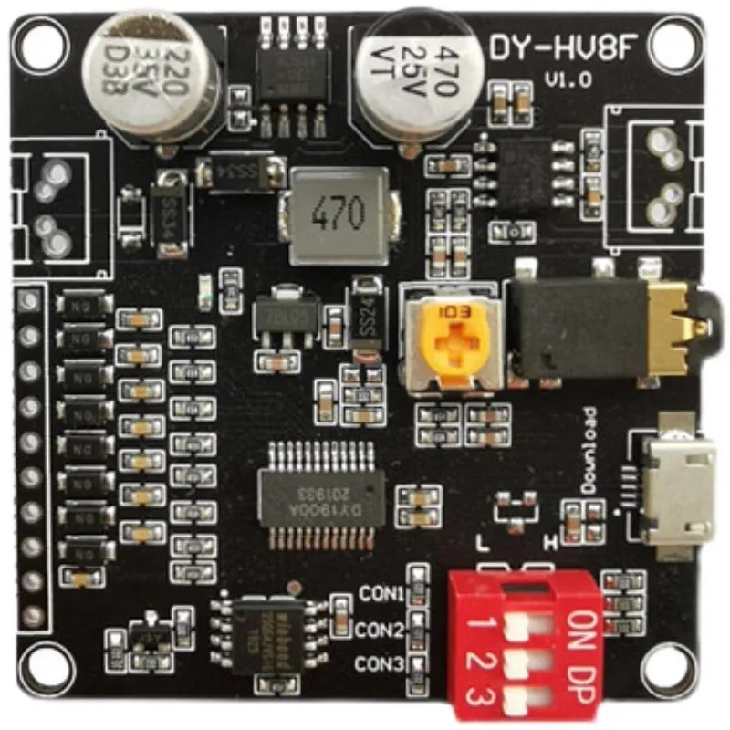 DY-HV20T/HV8F12V/24В источник питания 10 Вт/20 Вт модуль воспроизведения голоса с поддержкой Micro SD карты MP3 музыкальный плеер для Arduino