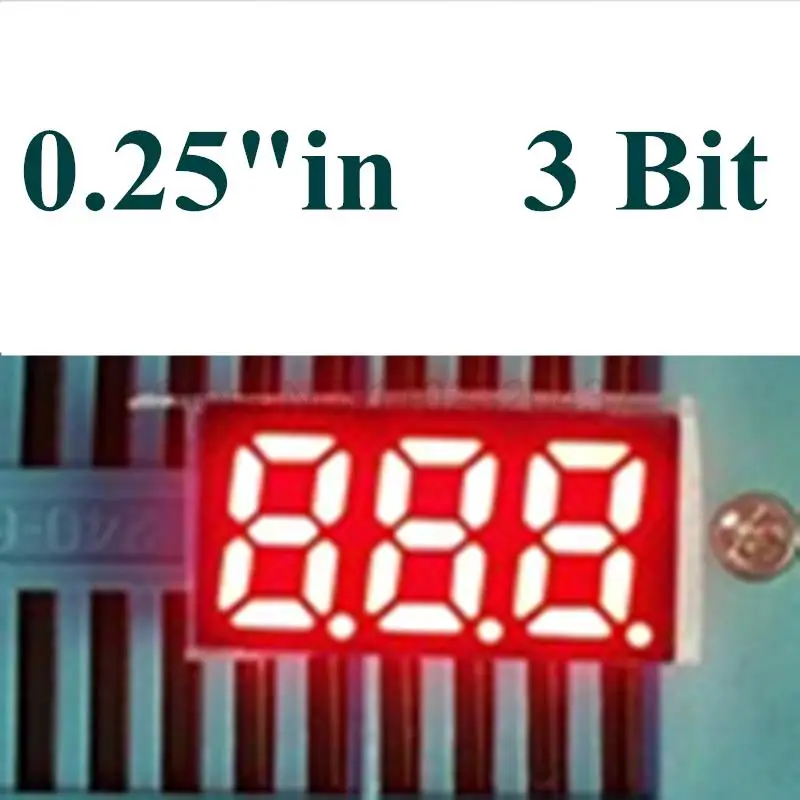 

0.25" RED 7 Segment display 3 Bit Digital Tube 0.25 inch LED Display 15*8*4mm Commom anode cathode