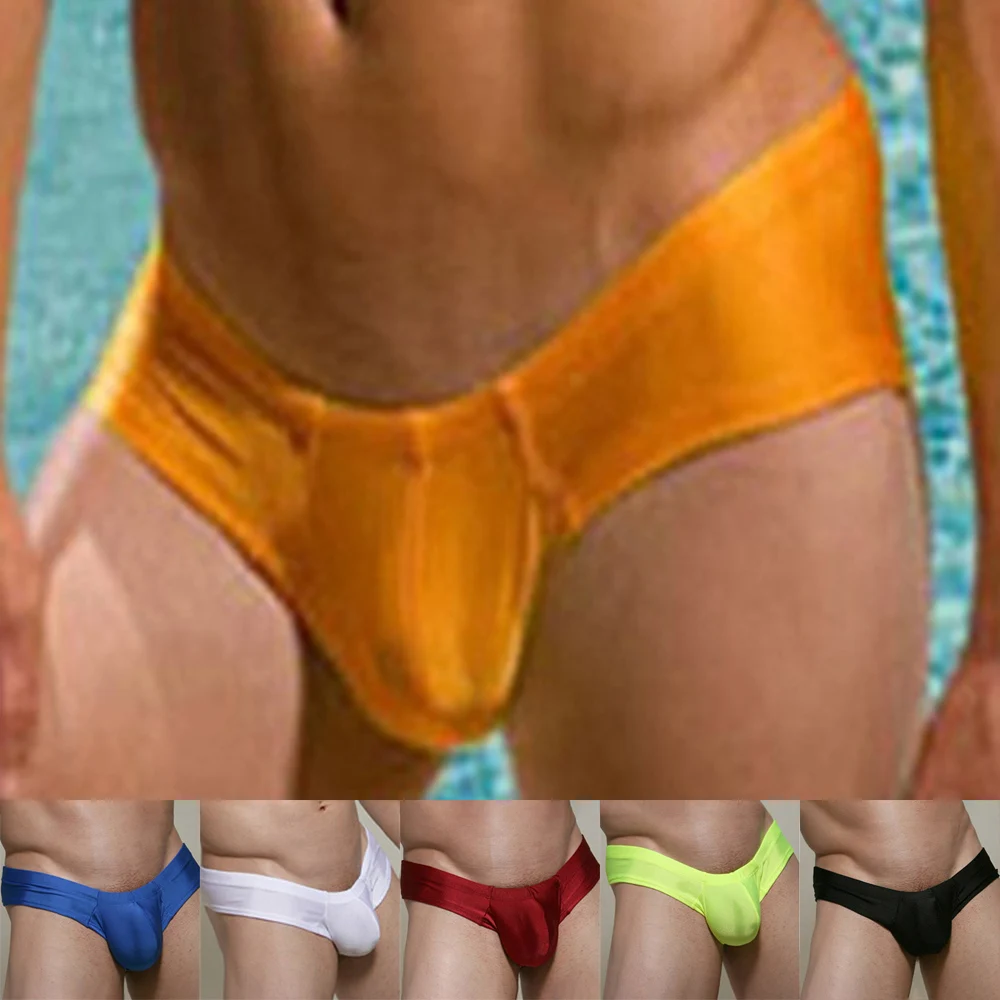 

Men's Sexy Swimwear Low Waist Swim Briefs Bikini Swimsuits Thong Tangas Stretchy Sexy Underwear Male Pantie M -XL