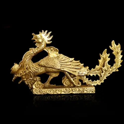 

Античная латунная статуя Феникса Fengshui ~ желаю богатства