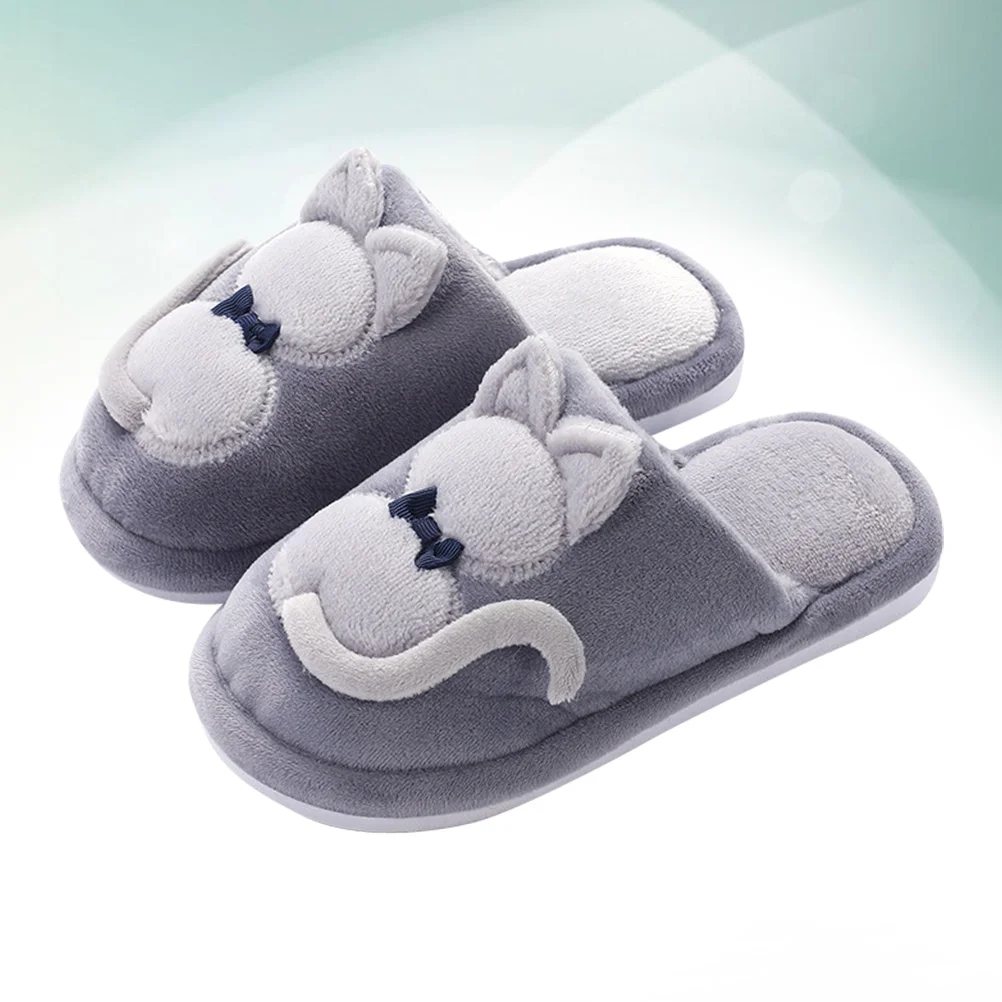 Cartoon Plush Slipper Fuzzy House Shoes Women Warm Slippers Kids Fuzzy Slippers Non-slip Cat Plush Slippers