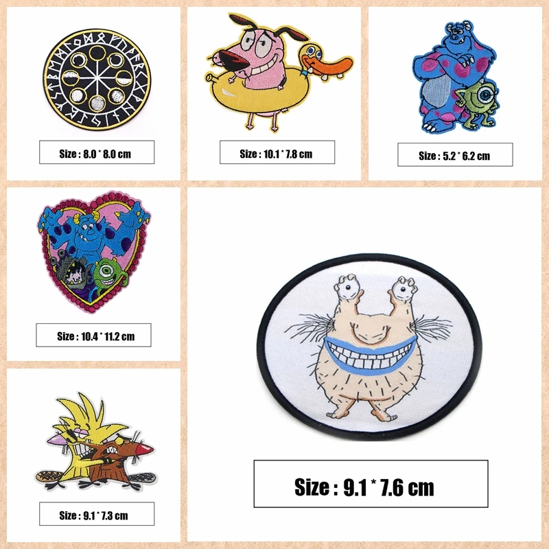 

Cartoon Animation Embroidery Cloth Stickers Monsters University Clothing Accessories Anime Patch Patches for Clothing Cute Patch