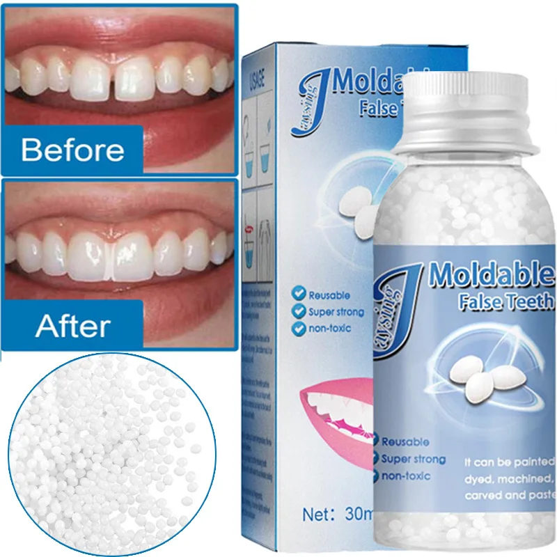 

10/20/30ml Solid Glue Denture Adhesive Set Bottled Denture Solid Tooth Gel Temporary Tooth Repair Kit Teeth and Gaps False Teeth