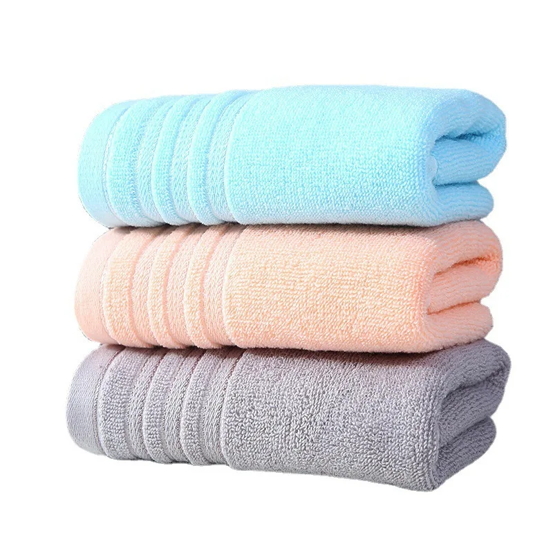 

34*74cm 100% Cotton Face Towels White Navy Khaki Hair Towel For Adults Washcloths High Absorbent Home Hotel Pure Thick Towels