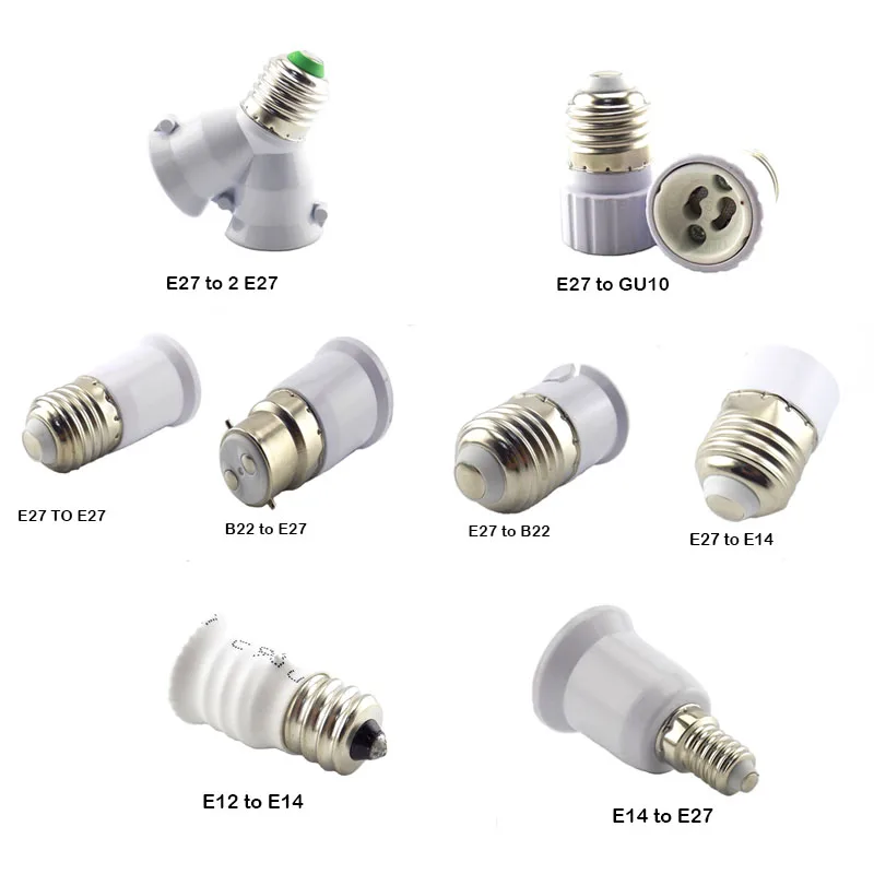 

E27 to E14 GU10 B22 Lamp Base LED Corn Bulb light Light Holder Converter Socket Adapter Conversion Fireproof Material