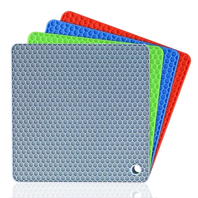 

Pot Holder, jar Opener,spoon Rest and Garlic Peeler, Flexible, Durable, Dishwasher Safe, Heat Resistant Hot Pads (7.2")