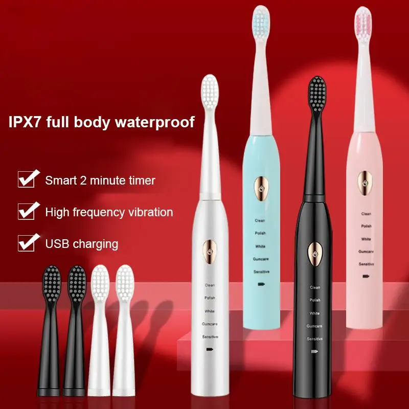 

Ultrasonic Battery Electric Toothbrush Soft Hair Waterproof Smart Toothbrush Male and Female Couple Children's Adult Toothbrush