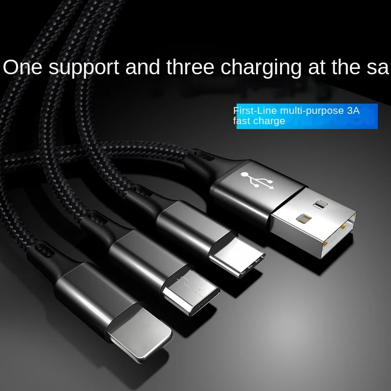 

Нейлоновый кабель для передачи данных 3 в 1, 2 А, быстрая зарядка, кабель для зарядки с логотипом, маленький подарок, оптовая продажа