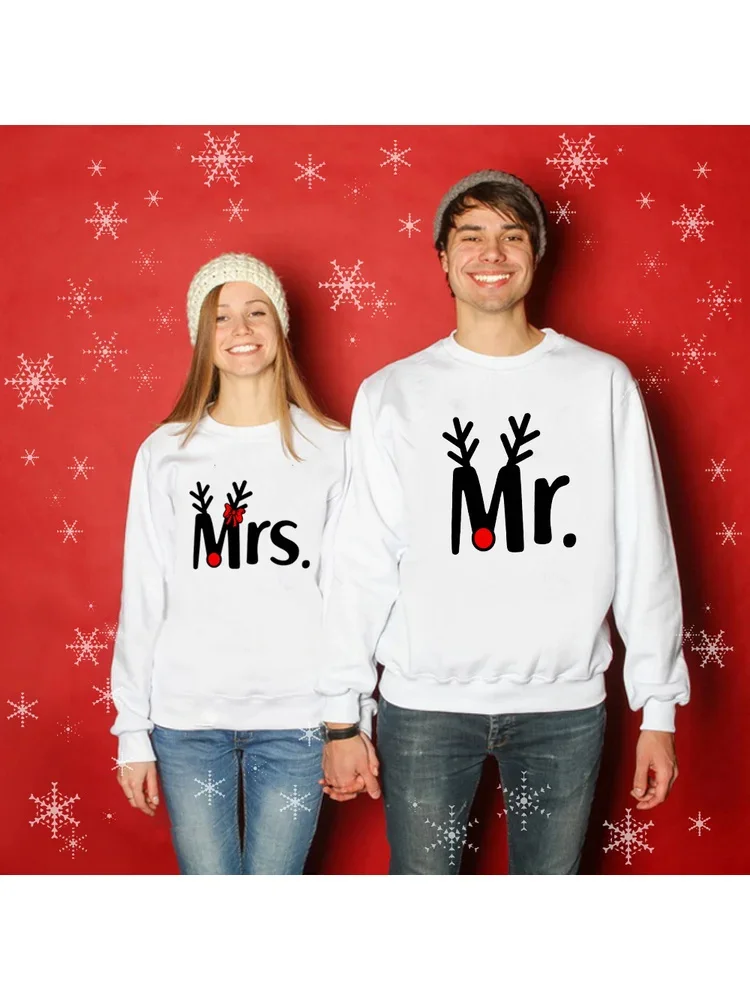 

Mr and Mrs Couple Cristmas Sweatsirt Merry Cristmas usband & Wife Pullover Lovely Couples dies X-Mas ift