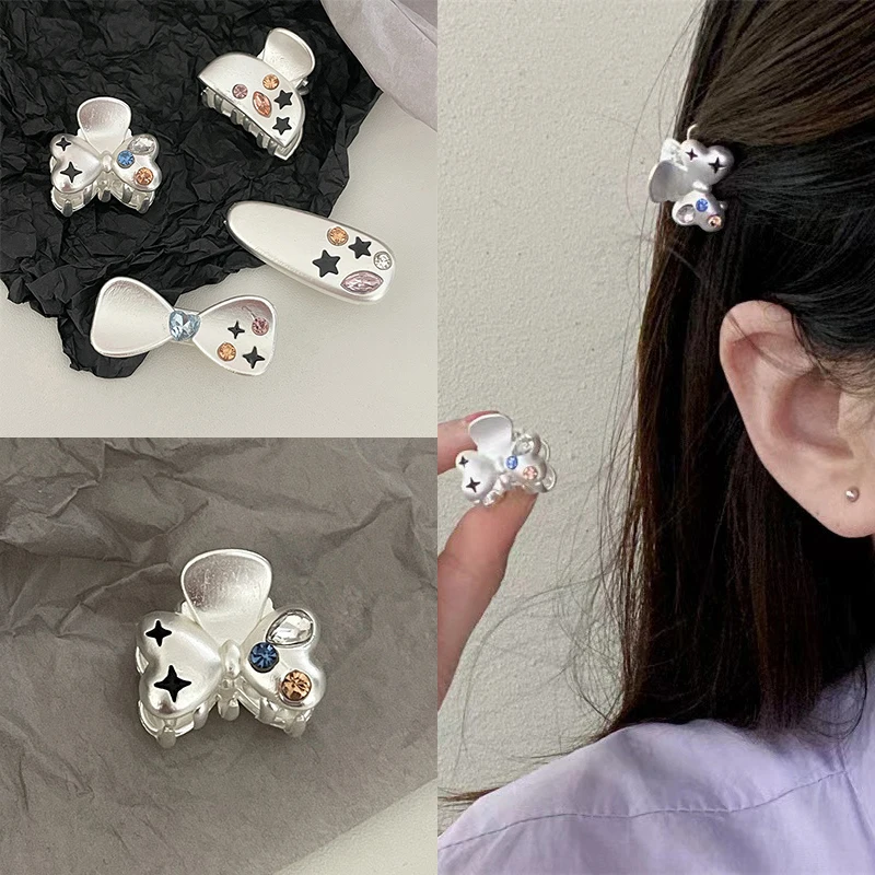 

Маленькие Цветные бриллиантовые заколки для волос, милые маленькие белые и серебряные заколки для волос, милая заколка для волос со звездами, женская шпилька для волос