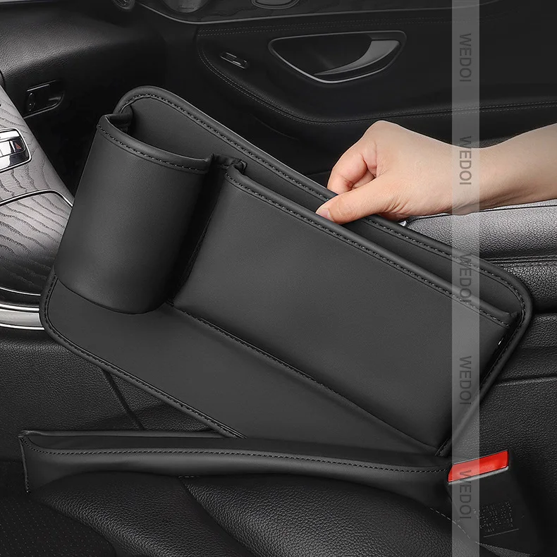 

For Tesla Model 3 X S Y Car Seat Gap Storage Box Phone Cup Holder PU Leather Slot Modification Car Interior Accessories