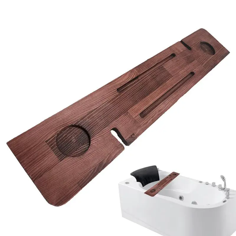

Деревянный поднос для ванны, водонепроницаемый и регулируемый органайзер для ванны, стойка для еды, вина, книги, телефона, планшета, полка для купания