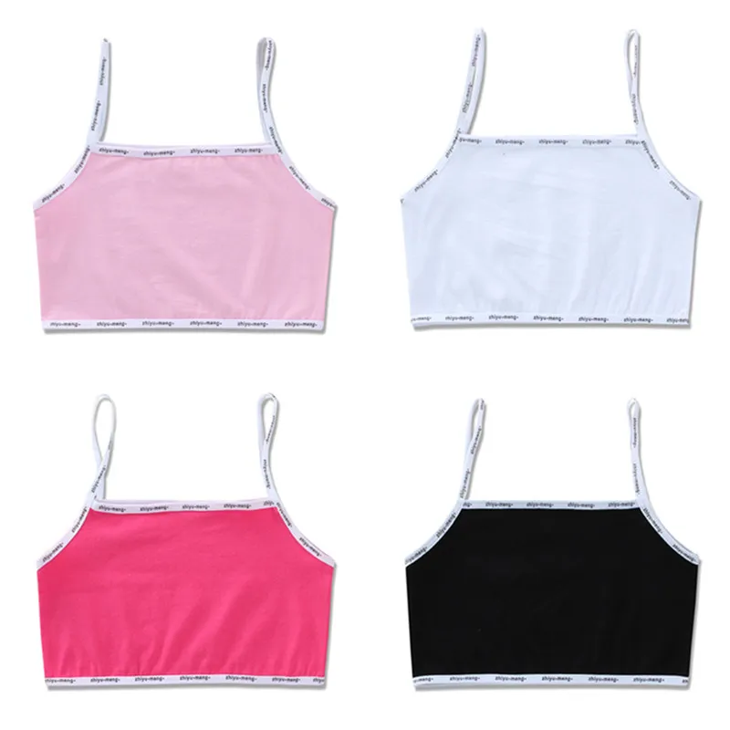 

3pc/lot Kids Underwear Model 100% Cotton Girls Tank Top Candy Color Undershirt Girls Vest 8-14years