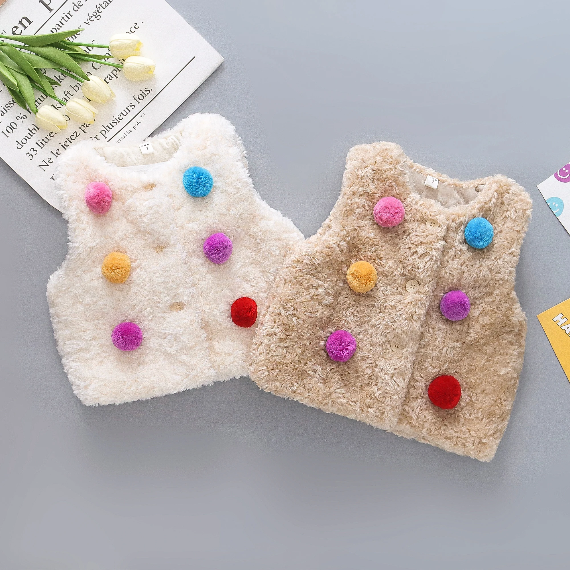 Новый зимний свитер для девочек детское пальто с животным узором и 3D-принтом LOVE