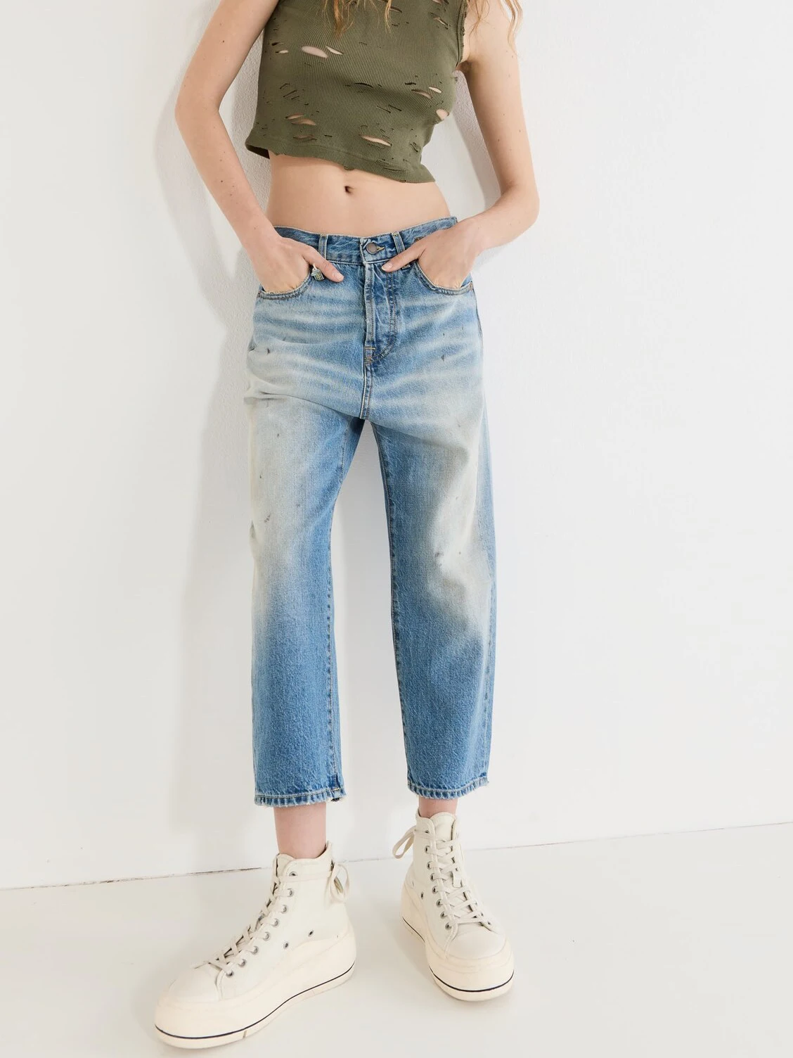 NIGO LP женские четырехсезонные винтажные повседневные однотонные джинсовые брюки