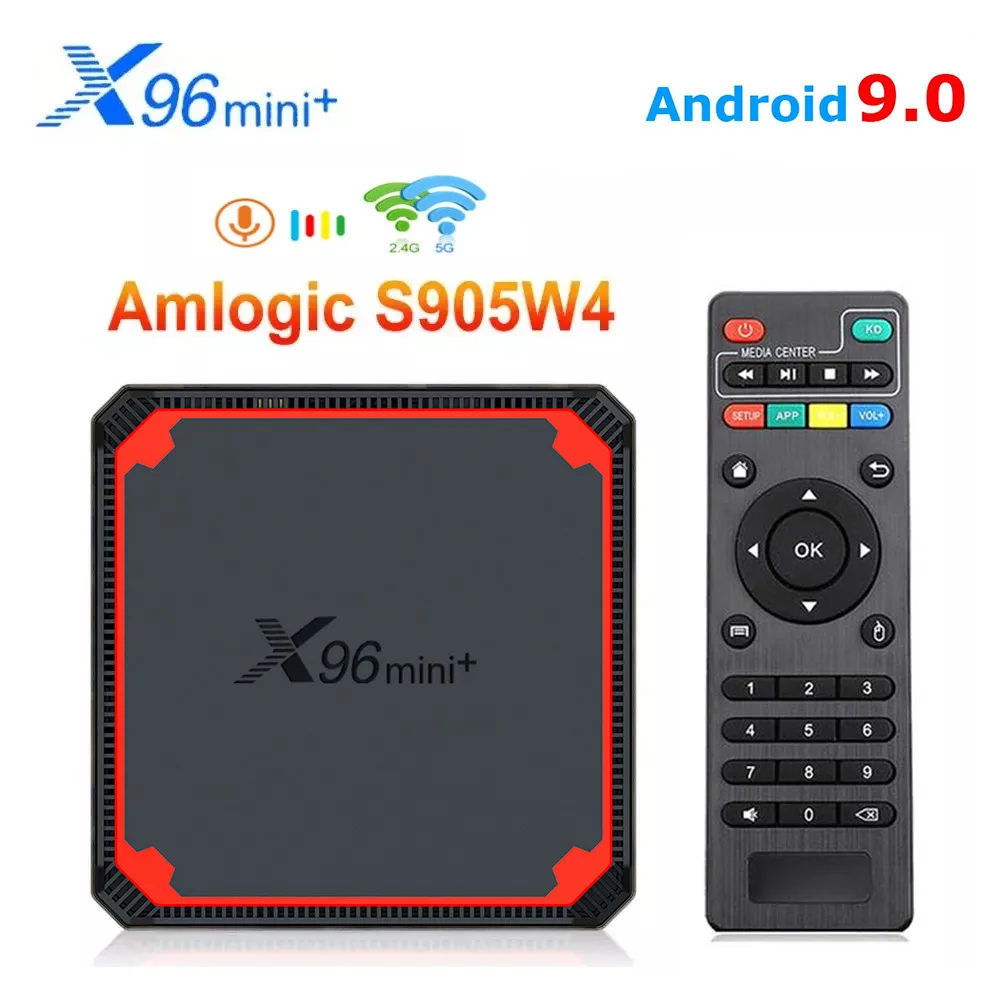

New X96 Mini Plus Smart TV Box Android 9.0 TV Box Amlogic S905W4 Quad Core Dual Wifi 4K Set Top Box Support Google Voice Control