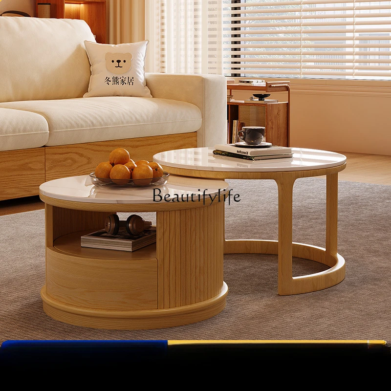 Приставной столик из цельного дерева комбинированный светильник для гостиной