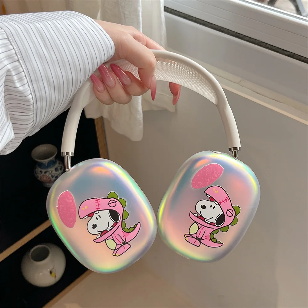 Фото Чехол для наушников Kawaii Snoopy, противоударный чехол для Apple Airpods Max, милый чехол для наушников, защитные чехлы для Airpods Max №2