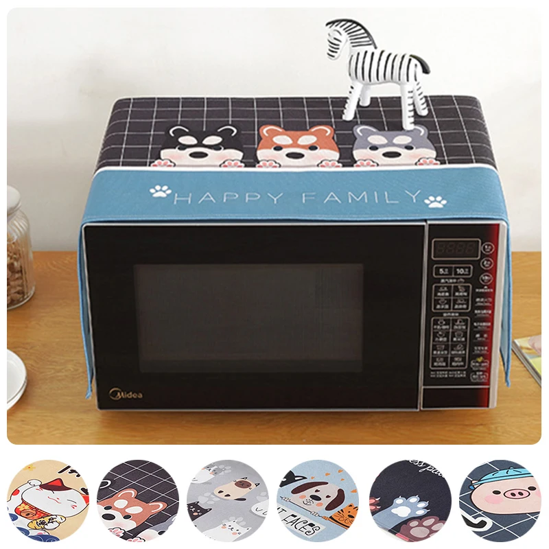 

Dustproof Cover For Refrigerator Microwave Oven Nordic Modern With Pockets Storage Hanging Bag Oil Proofing Covers Home Decor