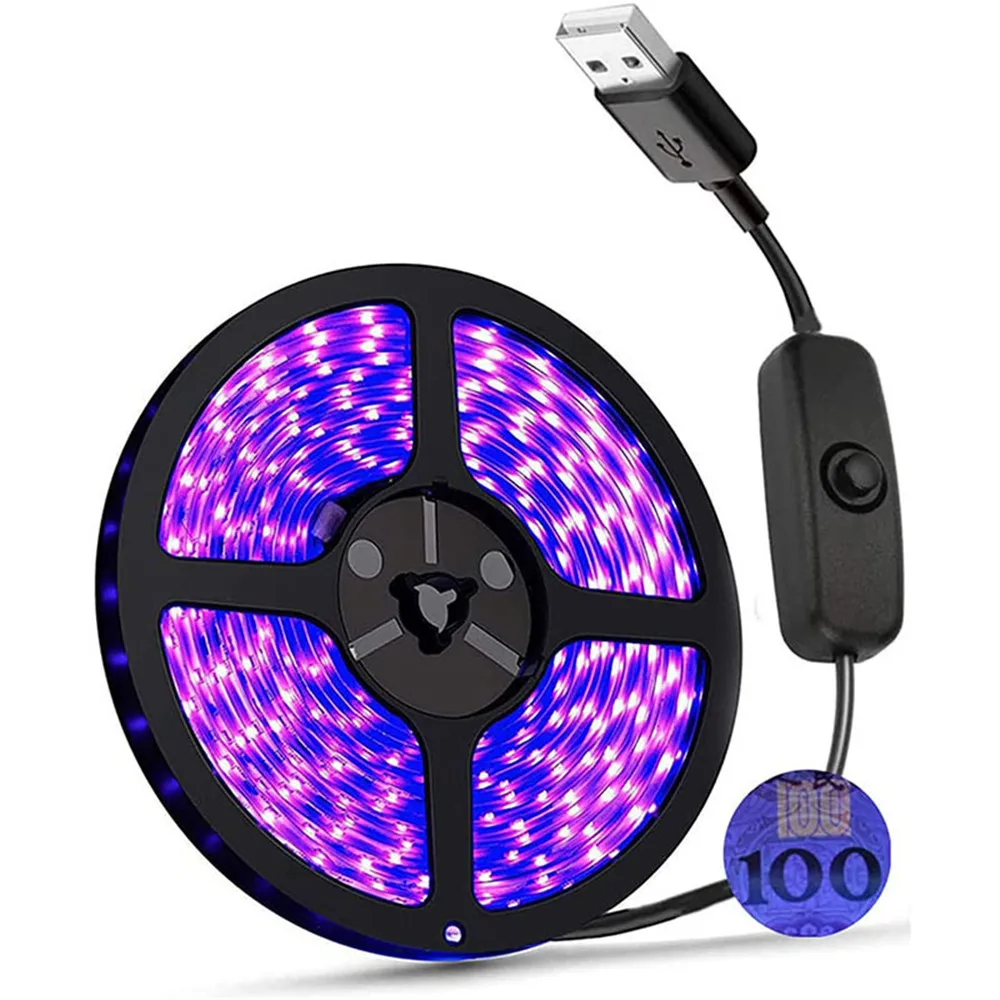 

УФ светодиодная лента T-SUNRISE 5В фиолетовая 0.5м