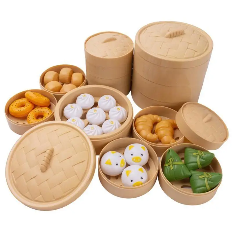 

Breakfast Toy Set 84Pcs Pretend Play Food Toys Breakfast Pretend Play Food Set Cooking Food Playset Dim Sum Toy Christmas