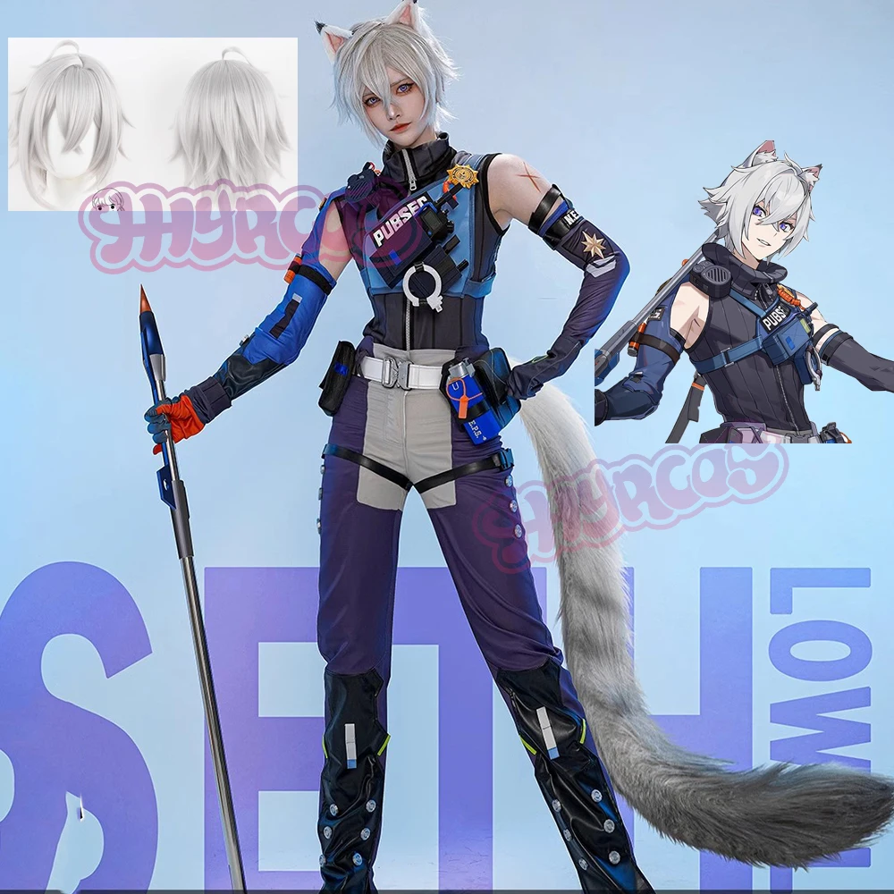 Anime Seth Lowell Cosplay Costume Tail Wig Game Zenless Zone Zero Cos Men's Ears Props Set
