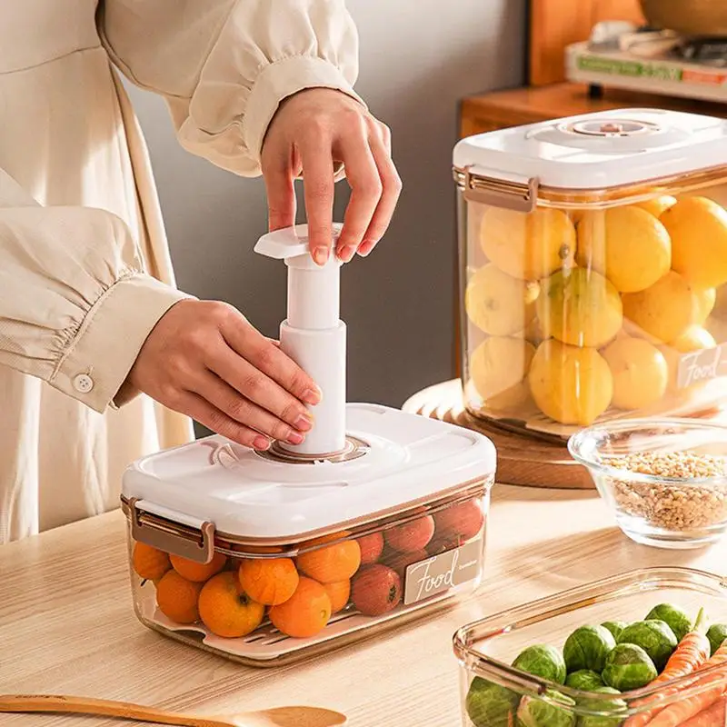 

Vacuum Food Storage Container Hand Pump Airtight Jar Box For Food Dispenser Fresh-keeping Sealed Preservation Kitchen Organizer