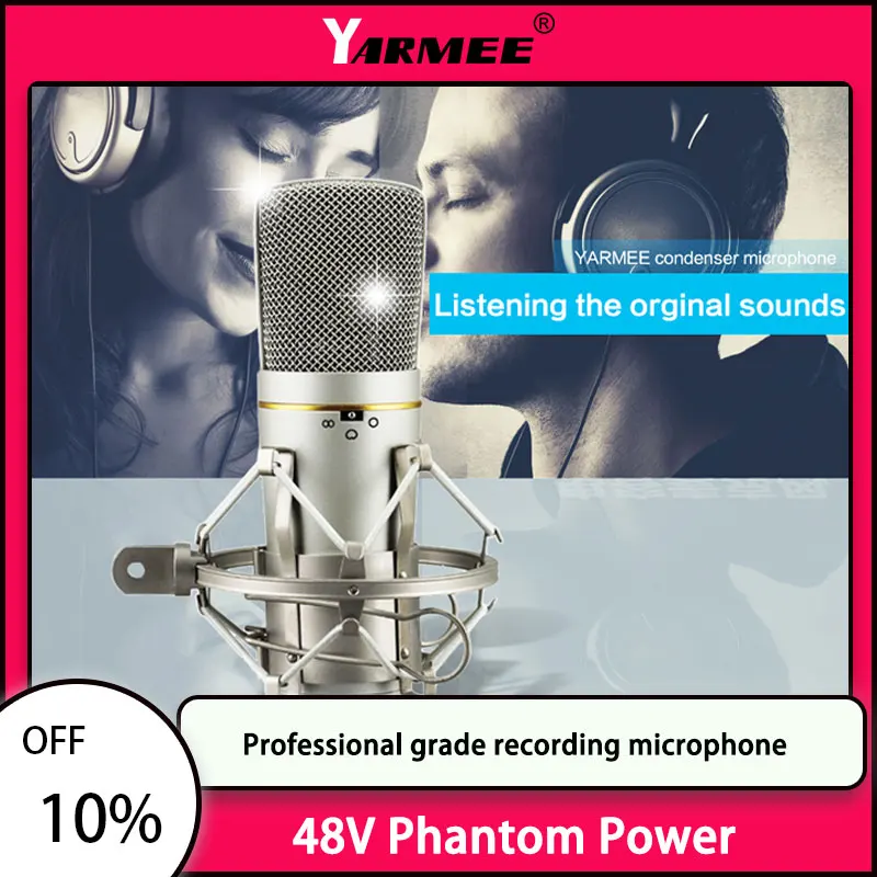

Профессиональный комплект микрофона YARMEE Xlr Opname Studio Microfoon Studio с фантомным питанием 48 В для домашней студии