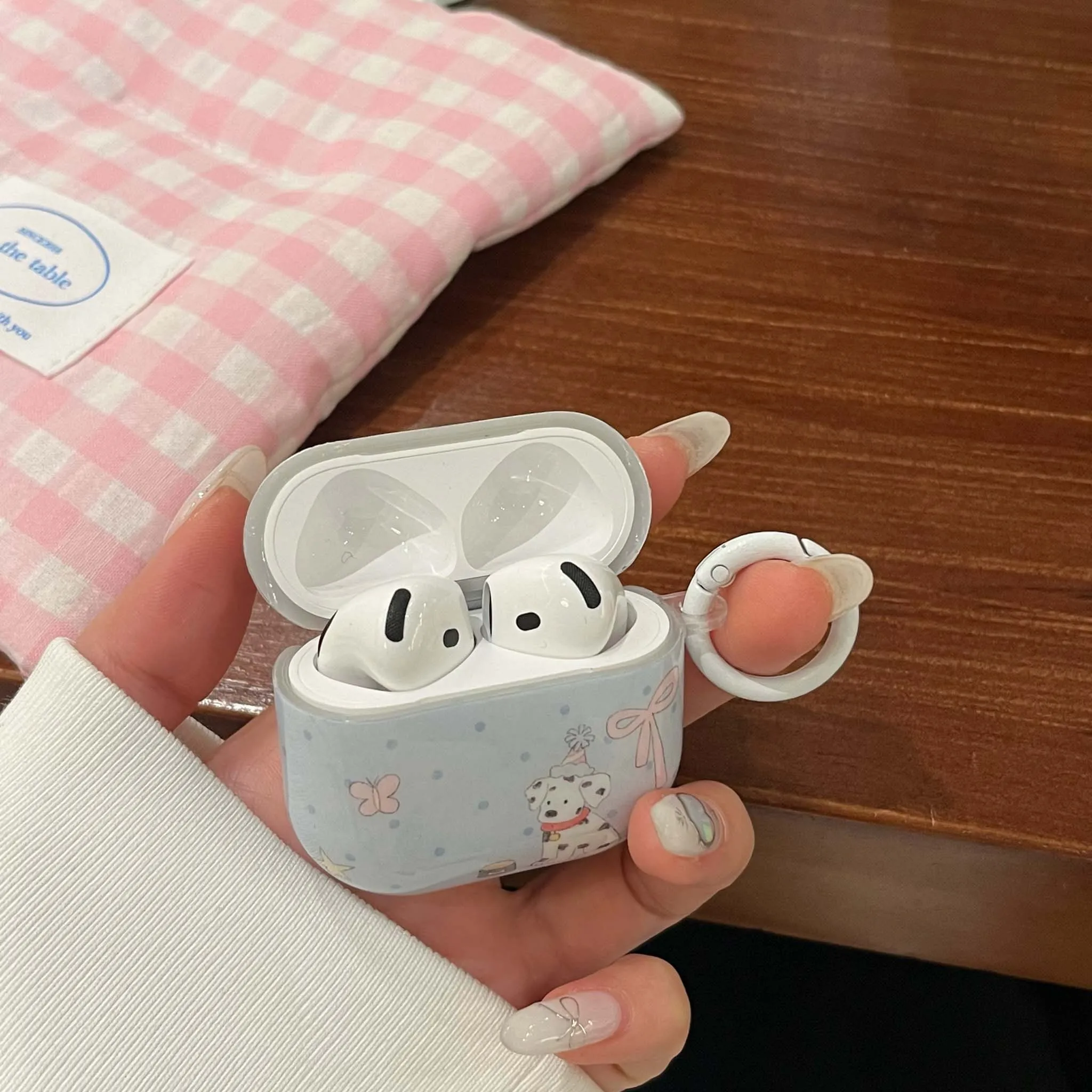 Чехол для наушников с мультяшной собакой бантом звезд и цветком imd apple airpods 3 2 1 pro 2nd