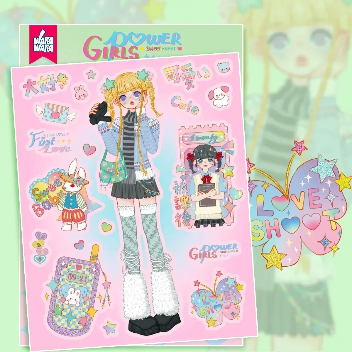 Sweet Cool Band Girl Goo Card Наклейка с персонажем Чехол для мобильного телефона