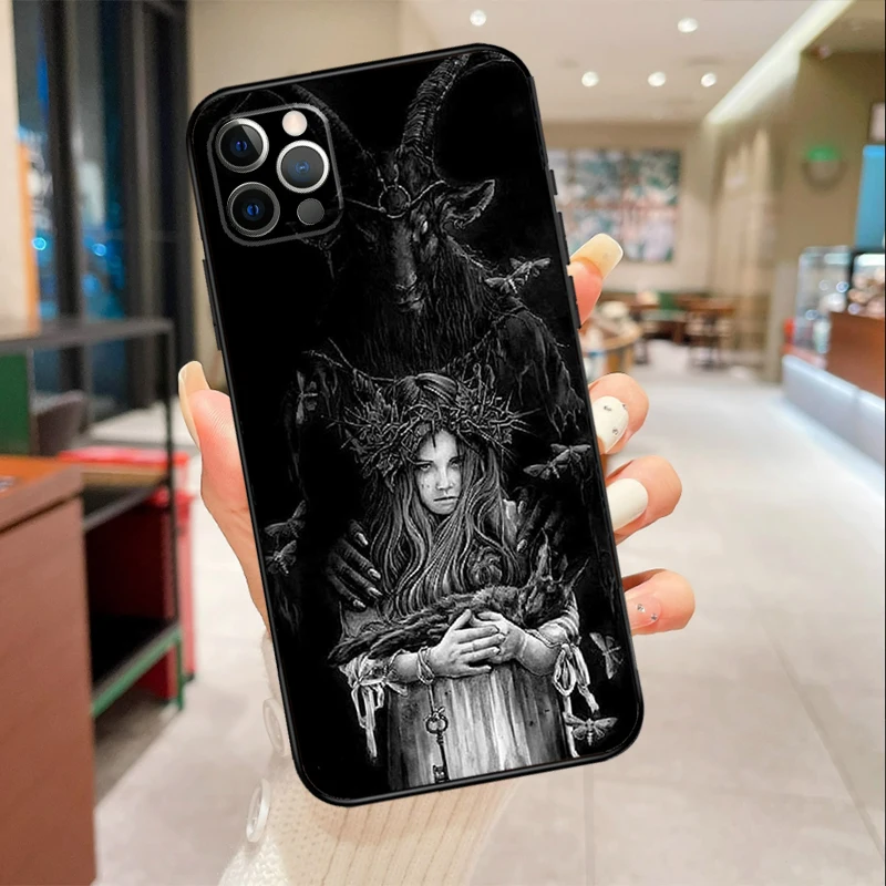 Чехол для телефона с демоном сатаной пентаграммой злым королем iPhone 15 14 13 12 11 Pro Max