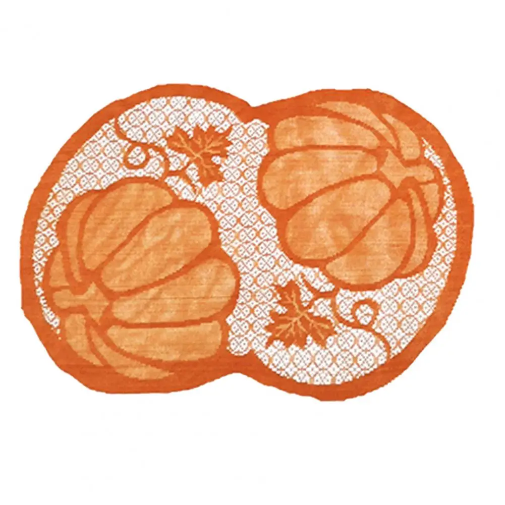 

Pumpkin Dinner Mats Polyester Cup Coasters Lightweight Convenient Fashion Thanksgiving Placemats Home Hotel Dining Table Decor