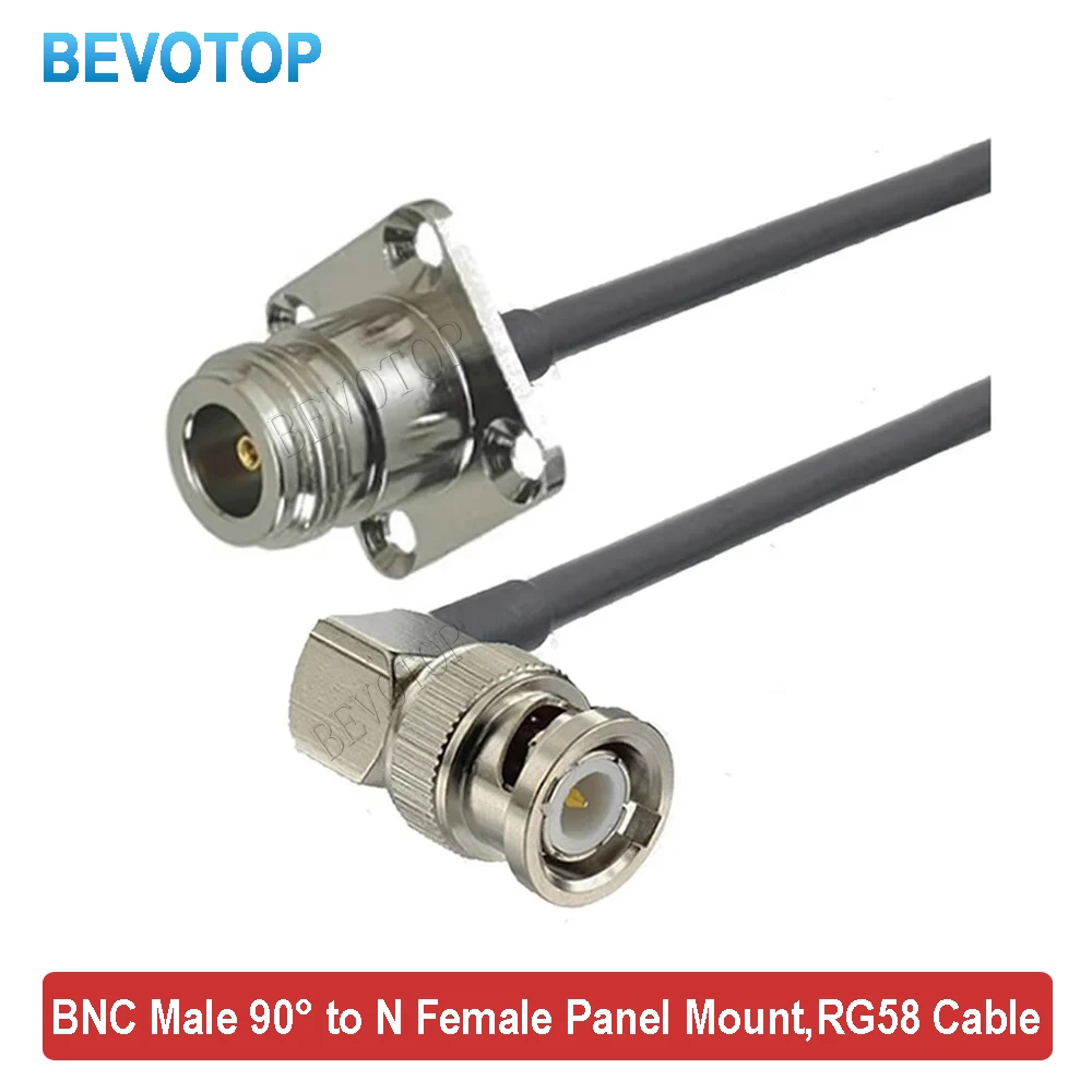 Кабель BNC папа под прямым углом к N мама для крепления на панели RG58 50 Ом RF