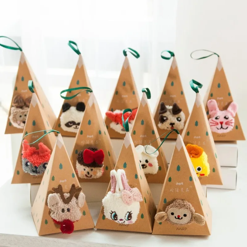 Рождественские носки с милым животным дизайном и оленем подарочные 3D пушистые