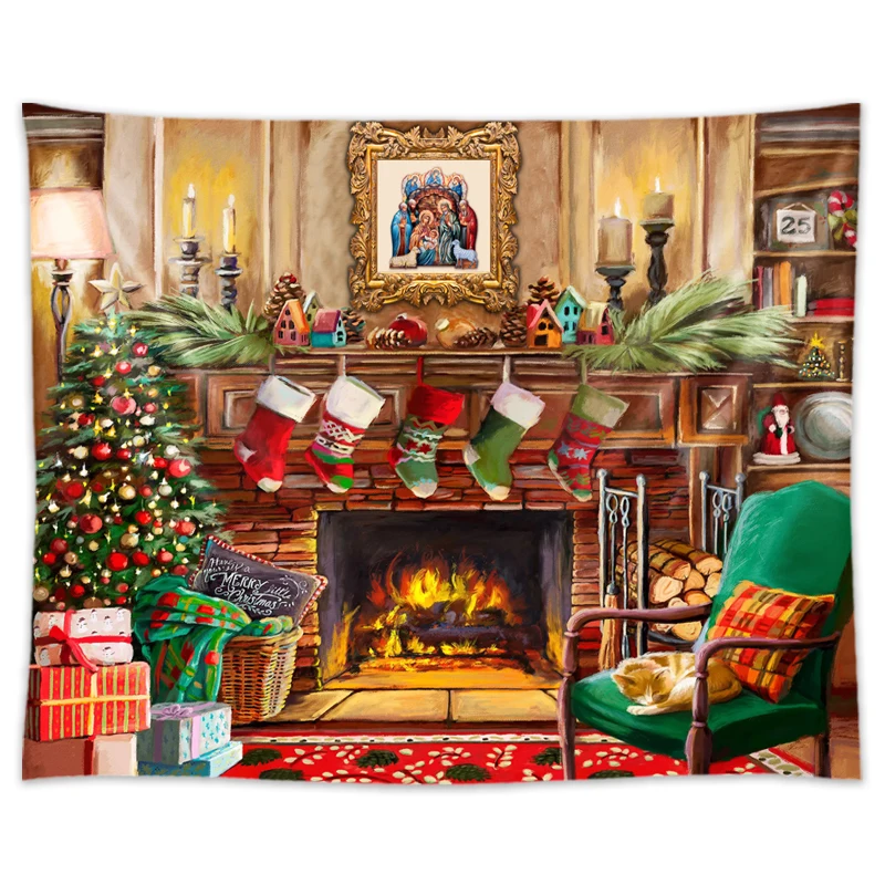 Рождественский гобелен 100% полиэстер