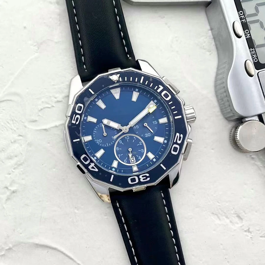 

Brand Wrist Watches Men Style Multifunction Quartz Casual Leather Strap Clock T108