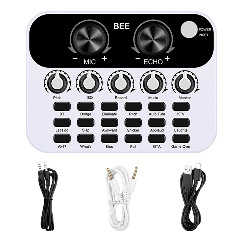 

Live Sound Card V8 Mini Audio Interface Podcast Mixer Spare Parts Suitable For PC Computer Phone Broadcast Recording Effects