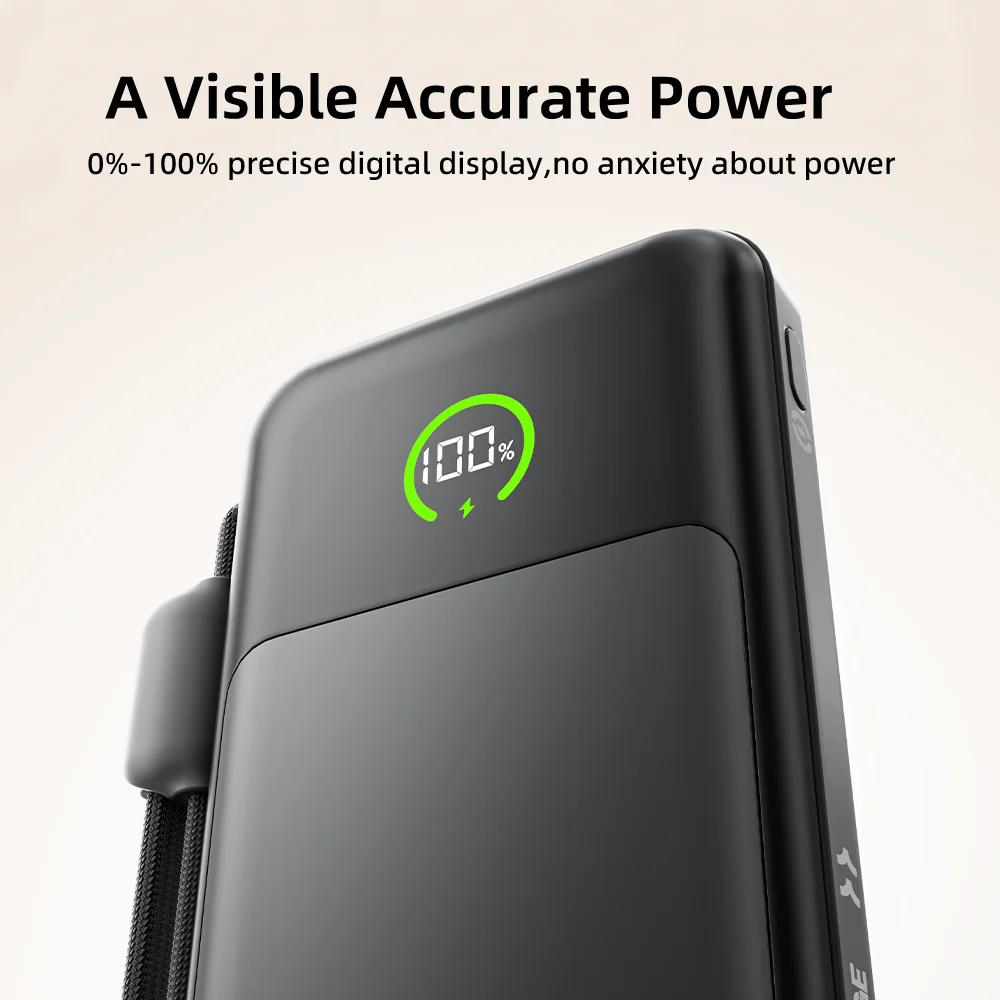 Фото 【CCC】Movespeed P19 LFP Аккумулятор Power Bank 10000 мАч Встроенный USB C-кабель Powerbank Внешнее зарядное устройство для iPhone Xiaomi Samsung №5