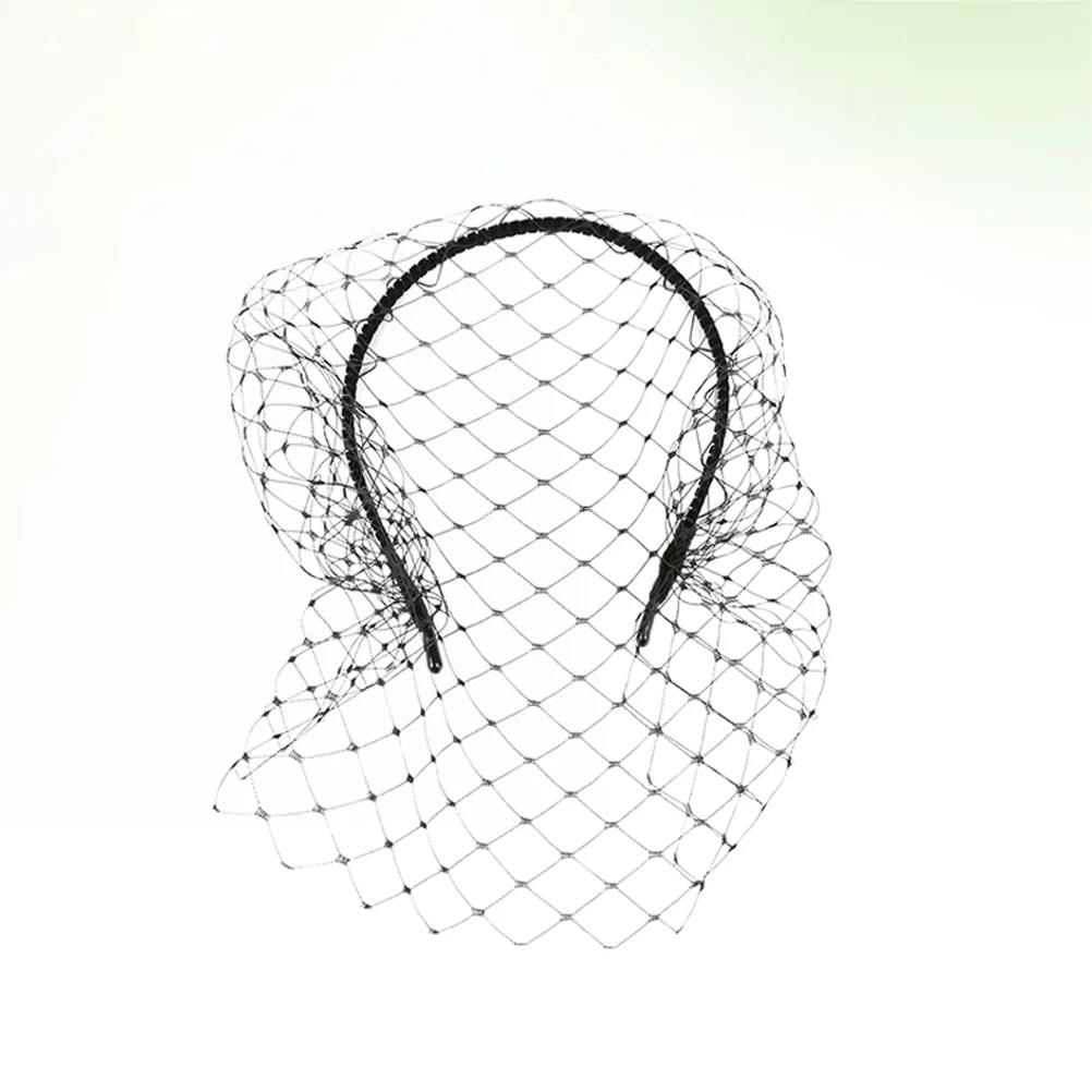 

Vintage Veil Hair Headband Simple Elegant Mesh Headdress for Woman Girl (Black)