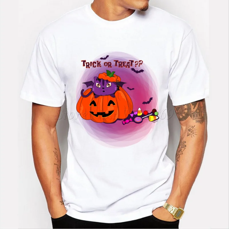 

New brand The Halloween fashion men's pumpkin creative printed customized t-shirt male casual tops hipster funny cool tee