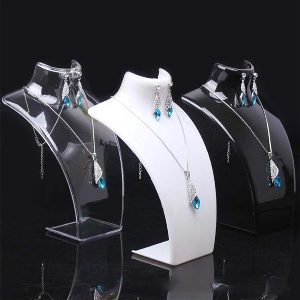 

Acrylic Jewelry Necklace Pendant Earrings Plastic Mannequin Bust Display Stand Organizer Holder Earrings Display Stand Jewelry